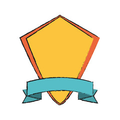 golden emblem with ribbon icon image vector illustration design
