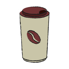 coffee beverage in disposable cup icon image vector illustration design