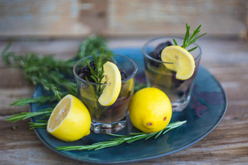 Traditional italian alcoho drink limoncello