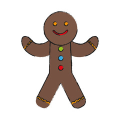 gingerbread man cookie christmas related icon image vector illustration design