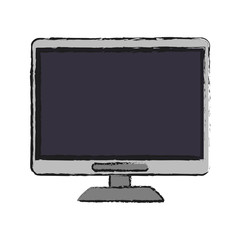 computer monitor with blank screen icon image vector illustration design