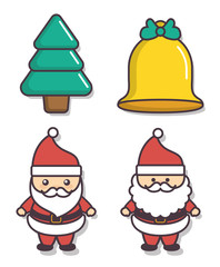 merry christmas related icons over white background colorful design vector illustration