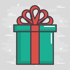gift box icon over gray background colorful design vector illustration