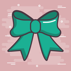 green bow icon over pink background colorful design vector illustration