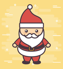 cartoon santa claus icon over yellow background colorful design vector illustration