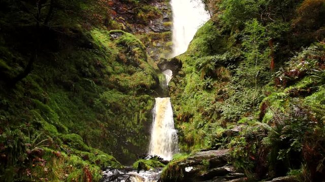 Pistyll Rhaeadr waterfall in Llanrhaeadr ym Mochnant Powys one of the Seven Wonders of Wales and a Site of Special Scientific Interest