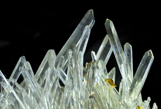 Quarz in Form durchsichtiger Bergkristalle, SiO2, aus der Dauphin&eacute;, Frankreich