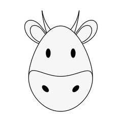 cow or bull face icon image vector illustration design
