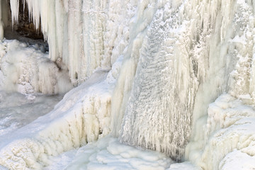 Minnehaha Falls In Minnesota frozen Waterfall