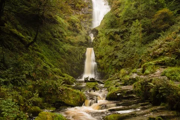Foto op Plexiglas Pistyll Rhaeadr-waterval in Noord-Wales, Verenigd Koninkrijk © David Pimborough