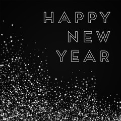 Fototapeta na wymiar Happy New Year greeting card. Amazing falling stars background. Amazing falling stars on black background. Graceful vector illustration.