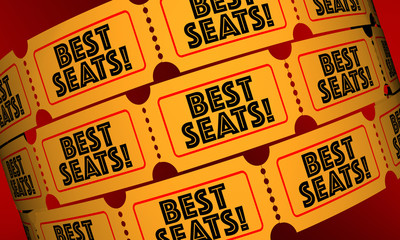 Best Seats Tickets Front Row Theater 3d Illustration