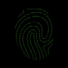 Hacker - 101011010 Icon - Fingerabdruck