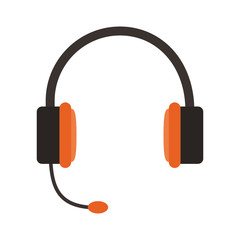 headset headphones microphone icon image vector illustration design 