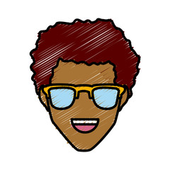 Man with hat smiling cartoon icon vector illustration graphic design