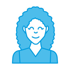 Woman smiling cartoon icon vector illustration graphic design