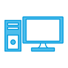 Desk computer technology icon vector illustration graphic design