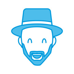 Woman with hat smiling cartoon icon vector illustration graphic design