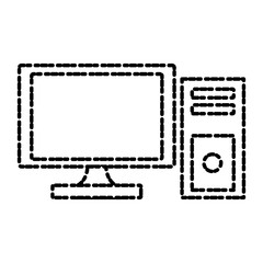 Desk computer technology icon vector illustration graphic design