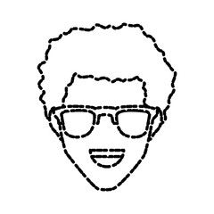 Man with hat smiling cartoon icon vector illustration graphic design