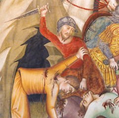 Fresko in San Gimignano - Massaker an den Söhnen Hiobs © jorisvo