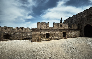 fortifications of the Medieval castle of the Order of the Joannites in the city of Rhodes.