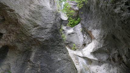 Pareti di roccia nelle Gole del Furlo