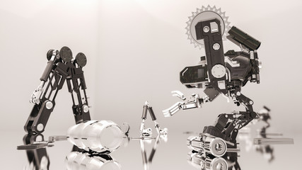 Robot in reflective room