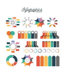 Obraz premium infographics and statistics colorful set icons graph