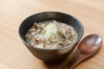 玄米とキノコのおじや