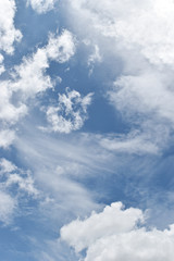 Blue sky and white clouds on a beautiful day.