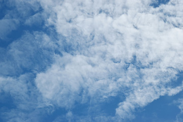 Blue sky and white clouds on a beautiful day.