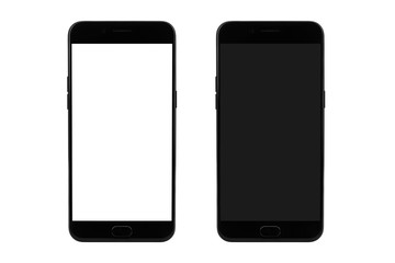 Modern smart phone on black and white screen for mockup