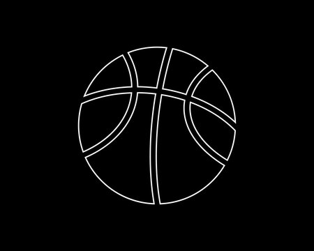 basket ball thin line icon illustration design