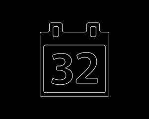 calendar thin line icon illustration design