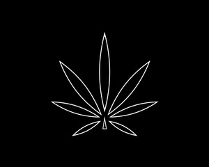 weed thin line icon illustration design