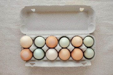 dozen organic free range eggs in carton