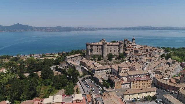 The Orsini - Odescalchi castle on the coast of the delightful lake Bracciano. Italy.