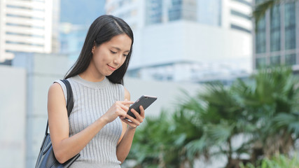 Woman using cellphone