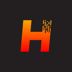 Letter H with Fast logo, Speed, Moving and Quick, Digital and Technology for your Corporate identity