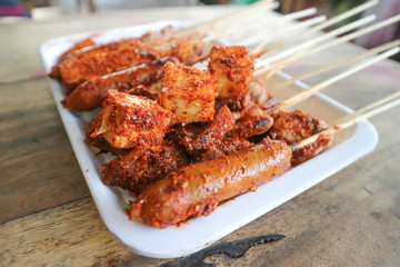 barbecue or grilled sausage