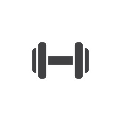 Dumbbell icon vector, filled flat sign, solid pictogram isolated on white. Symbol, logo illustration.