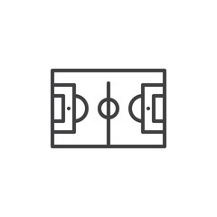 Soccer field line icon, outline vector sign, linear style pictogram isolated on white. Football symbol, logo illustration. Editable stroke