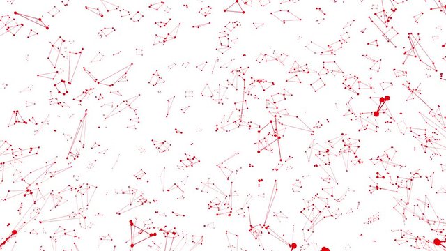 Abstract clean red waving 3D grid or mesh as poligonal environment. Red geometric vibrating environment or pulsating math background.