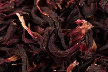 Heap of aromatic Hibiscus tea