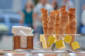 Waffle cones for ice-cream
