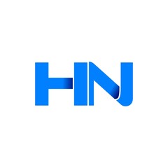 hn logo initial logo vector modern blue fold style