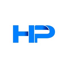 hp logo initial logo vector modern blue fold style