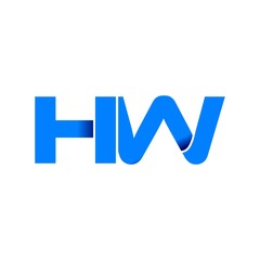 hw logo initial logo vector modern blue fold style