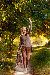 Girl waving hand